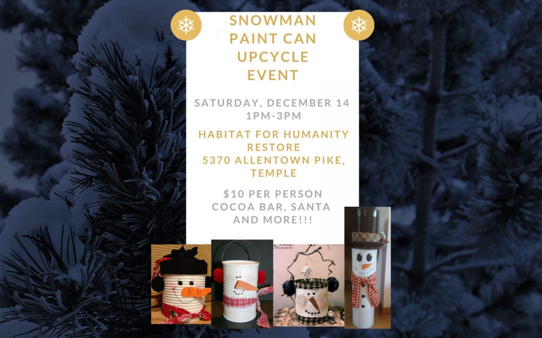 Snowman Paint Can Upcycle Event